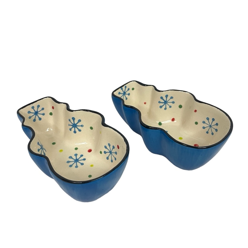 Temptations Winter Whimsy Ramekins Set Of 2 Snowman Bowls Christmas Holiday 8oz